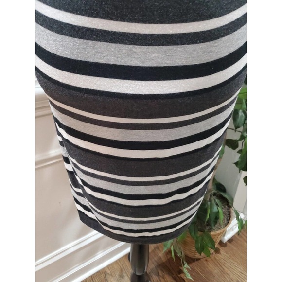 Loft Womens Gray & White Modal Round Neck Sleeveless Casual Knee Length Dress SP - Picture 4 of 12